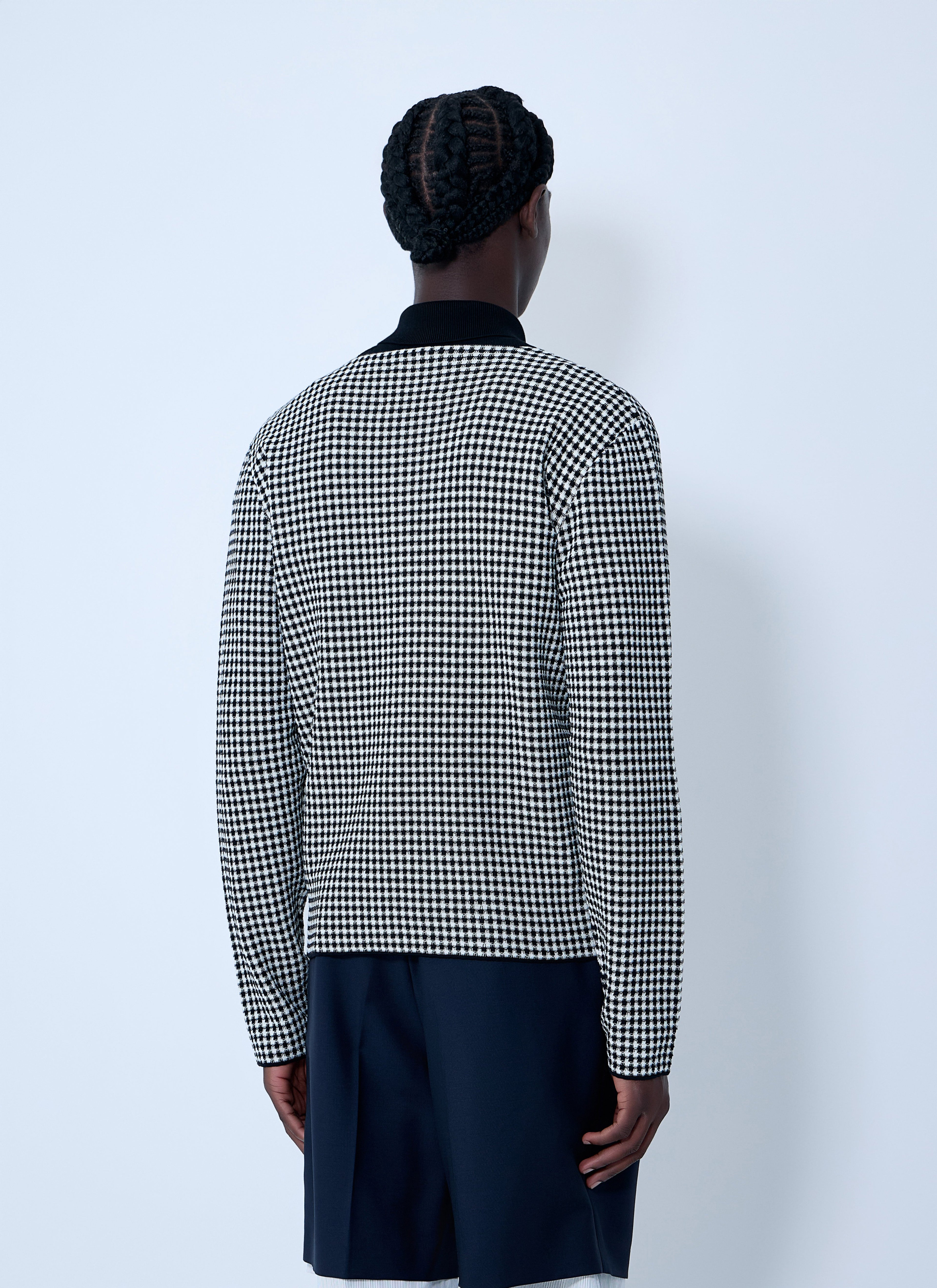 Houndstooth Zip-Up Shirt