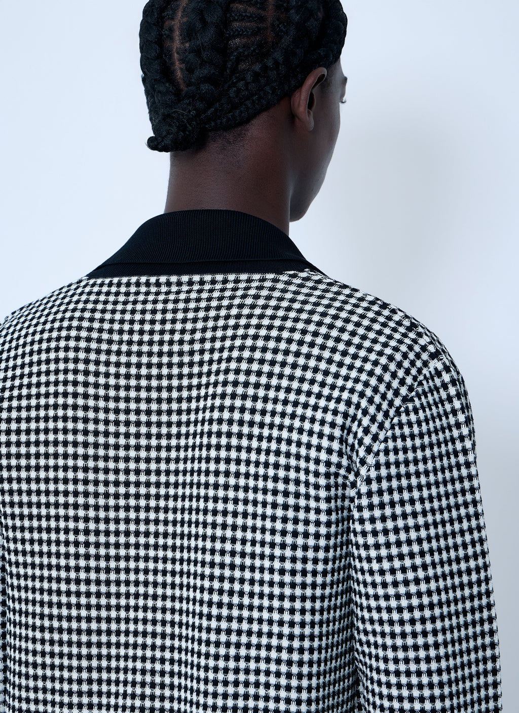 Houndstooth Zip-Up Shirt