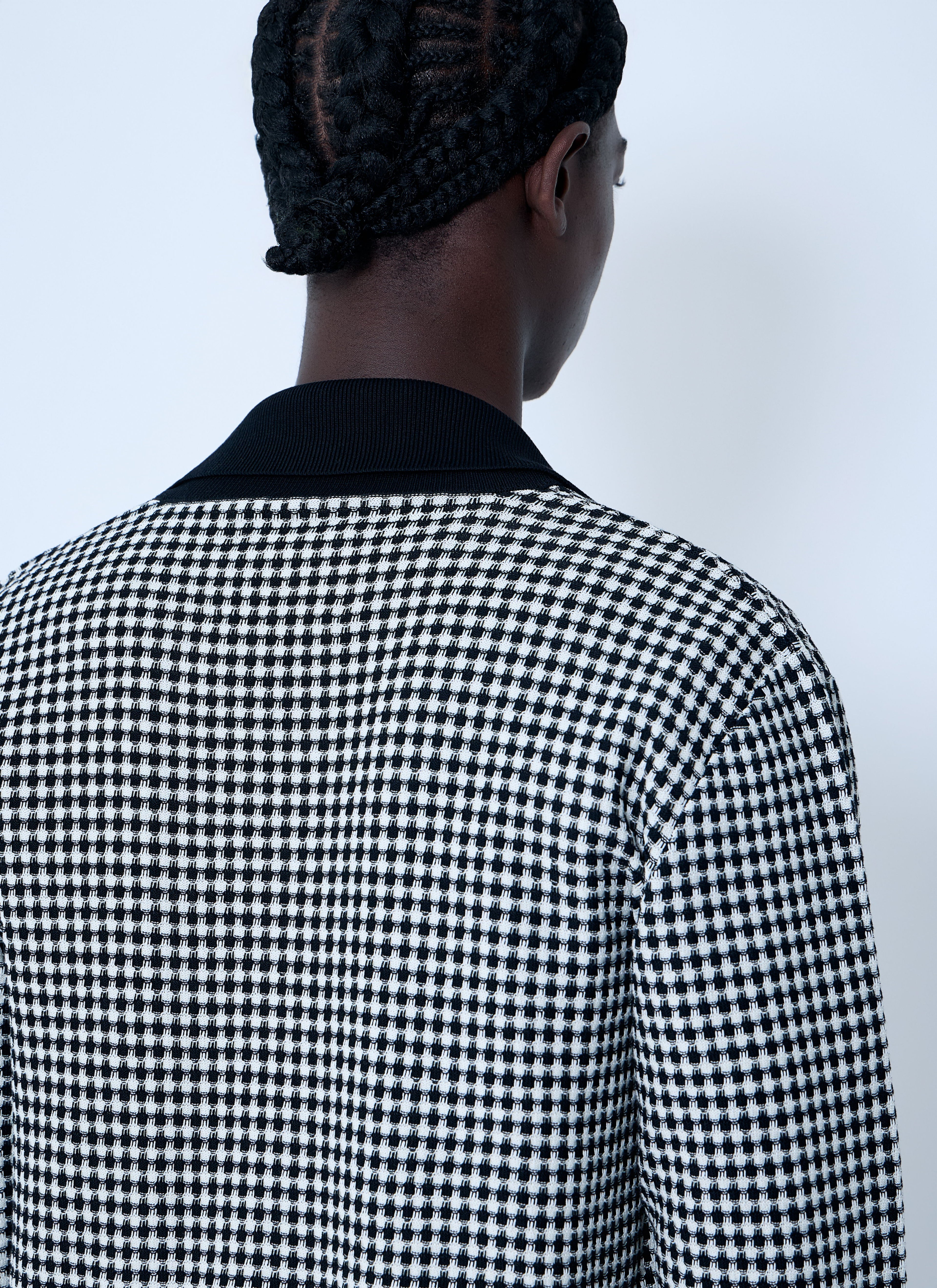 Houndstooth Zip-Up Shirt