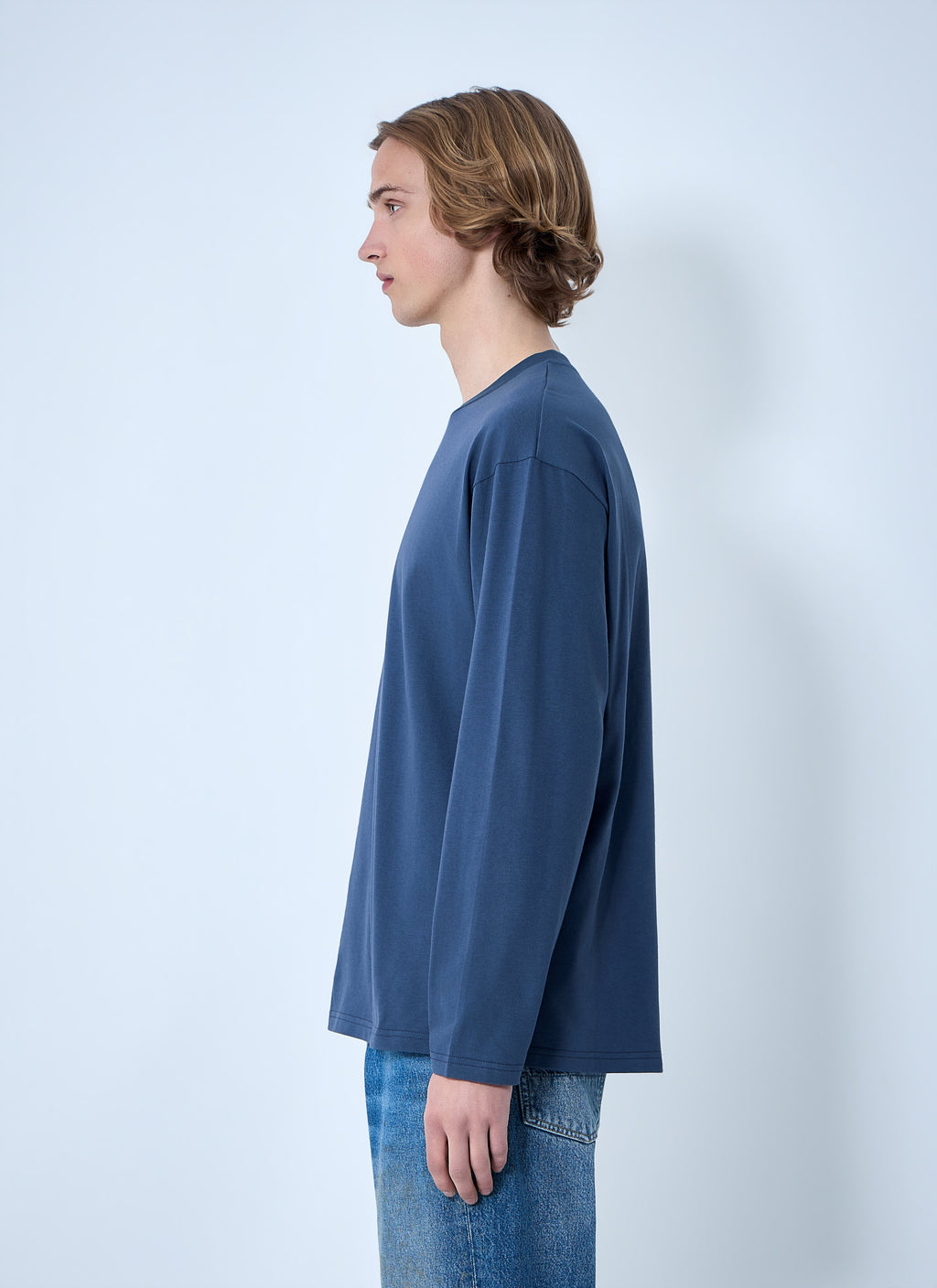 Ribbed Crewneck Long Sleeve Top