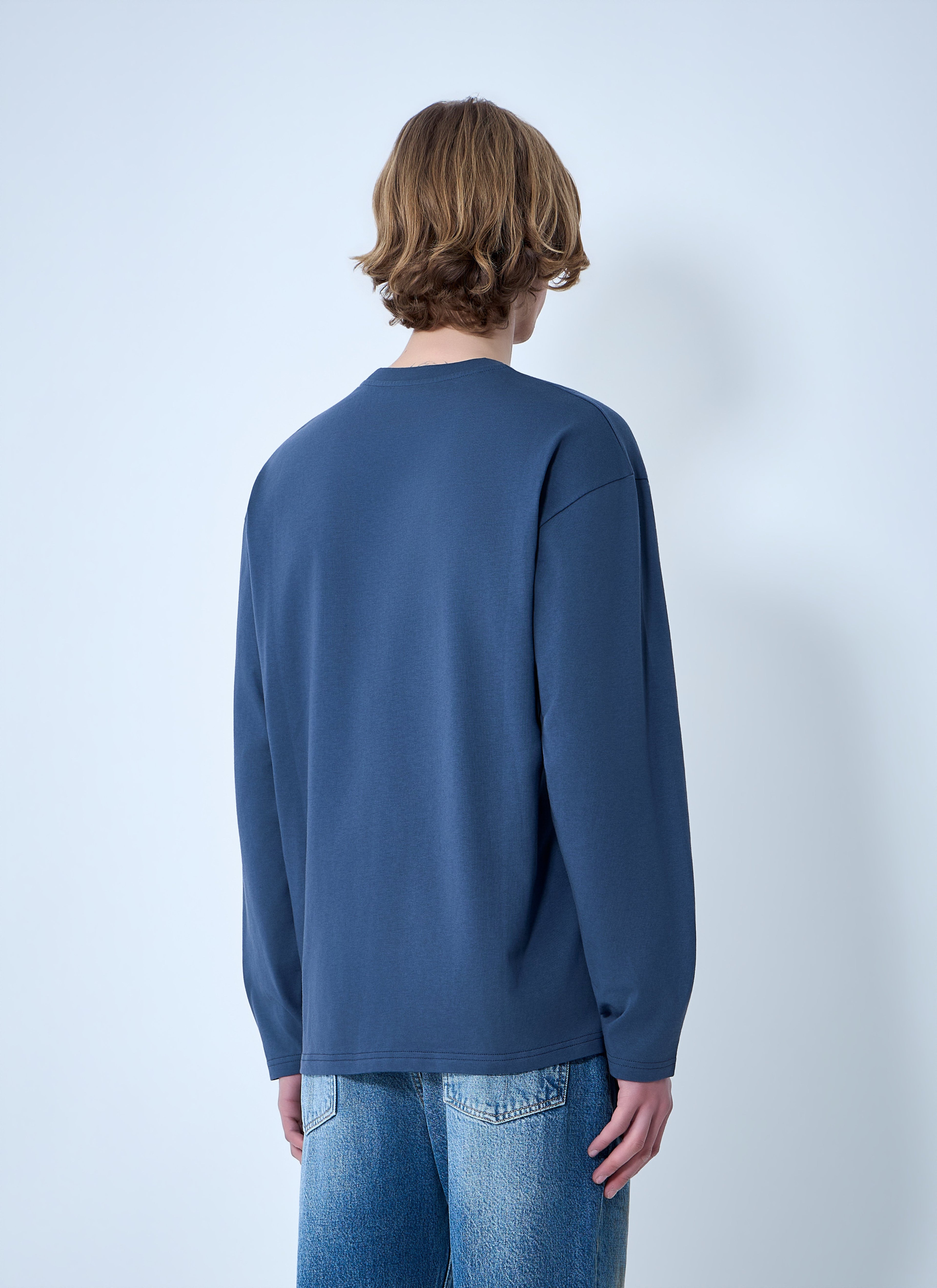 Ribbed Crewneck Long Sleeve Top