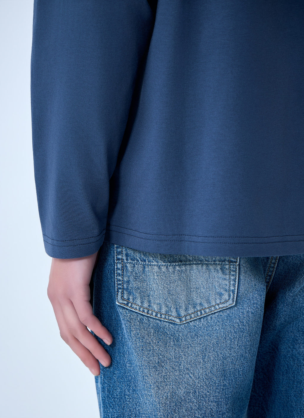 Ribbed Crewneck Long Sleeve Top