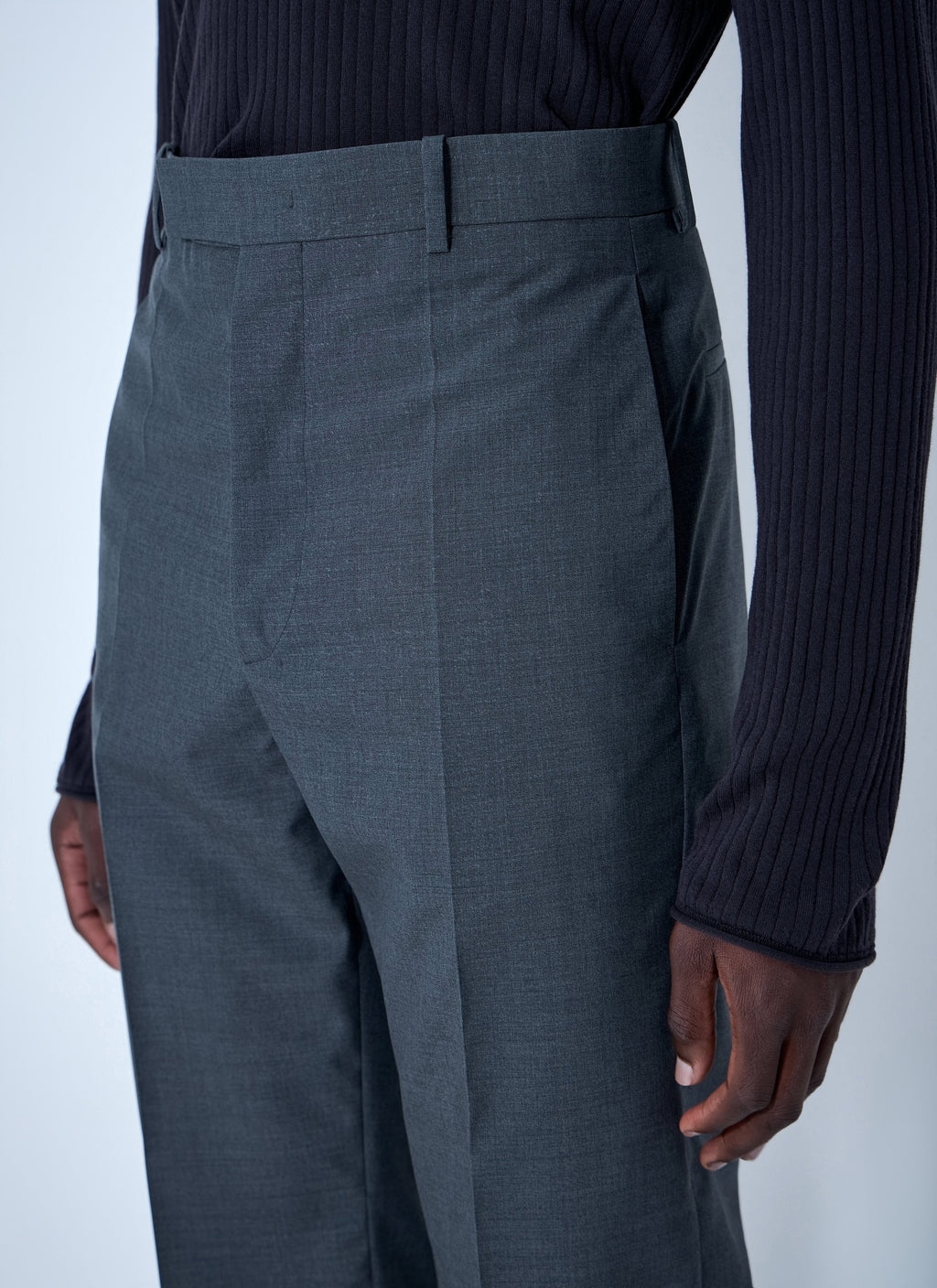 Tailored Wool-Blend Trousers