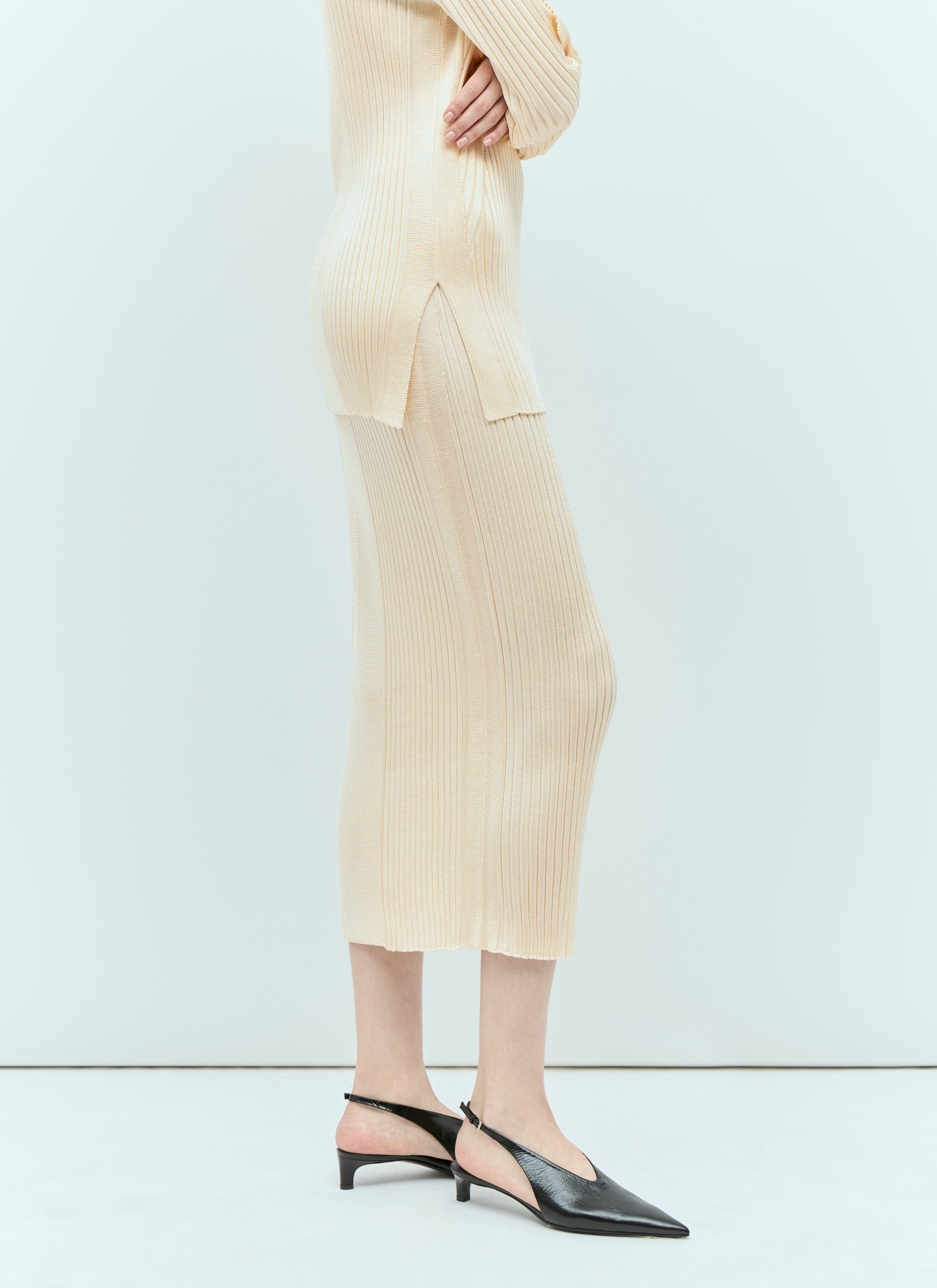 Rib Knit Midi Skirt
