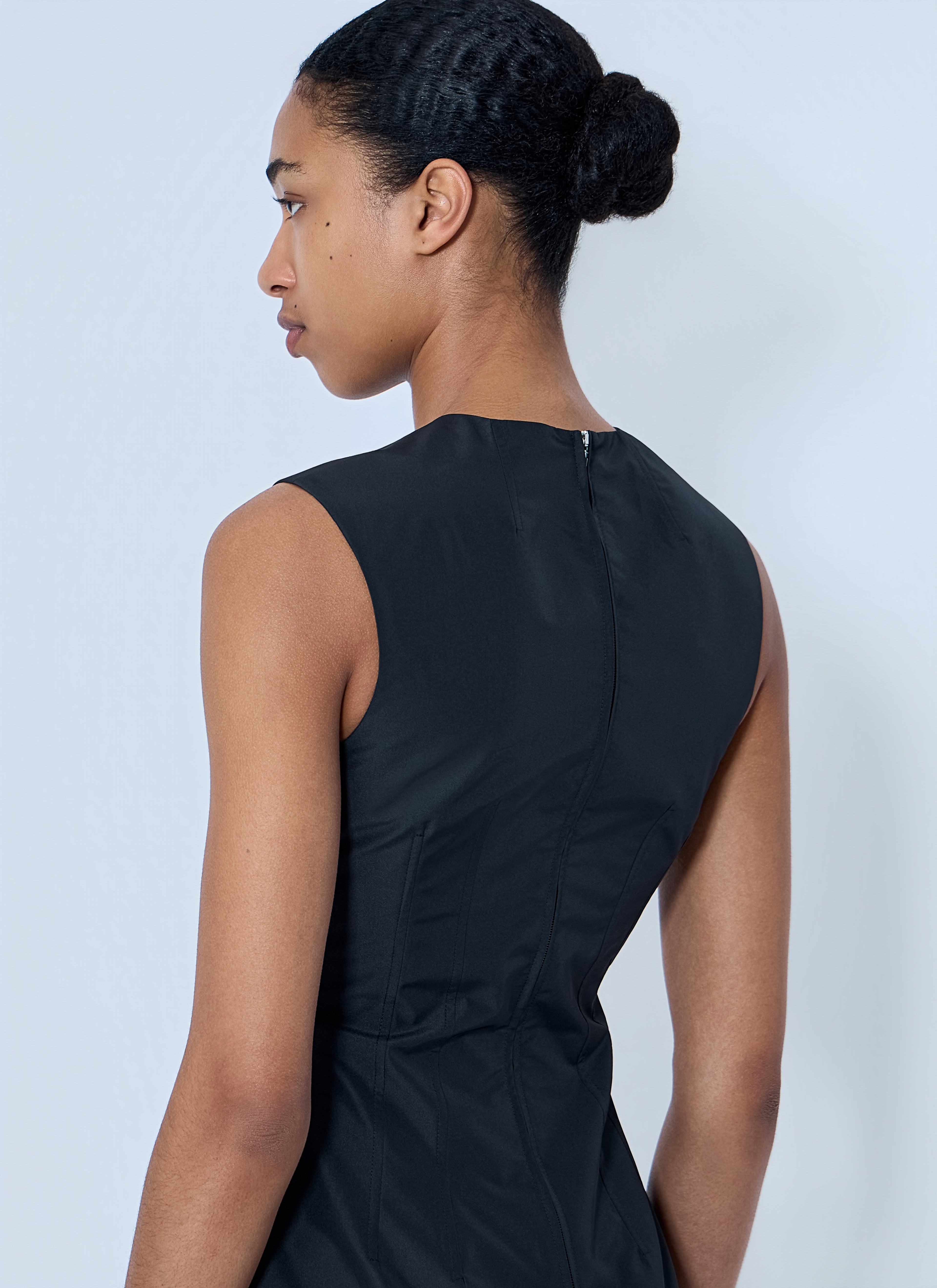 Sleeveless Structured Midi Dress