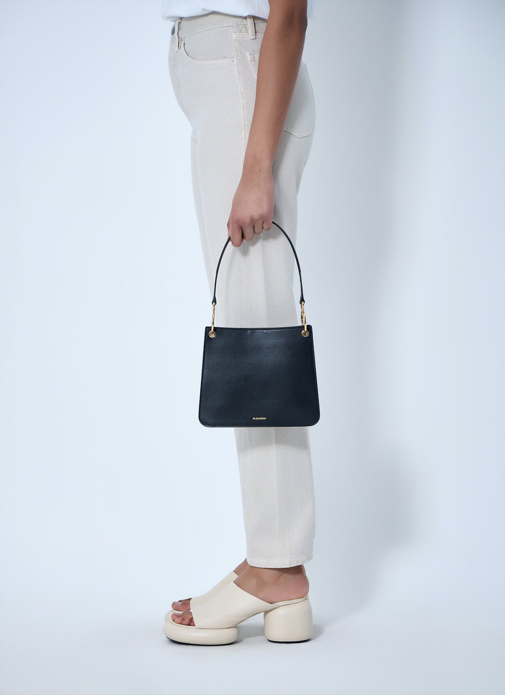 Structured Leather Shoulder Bag