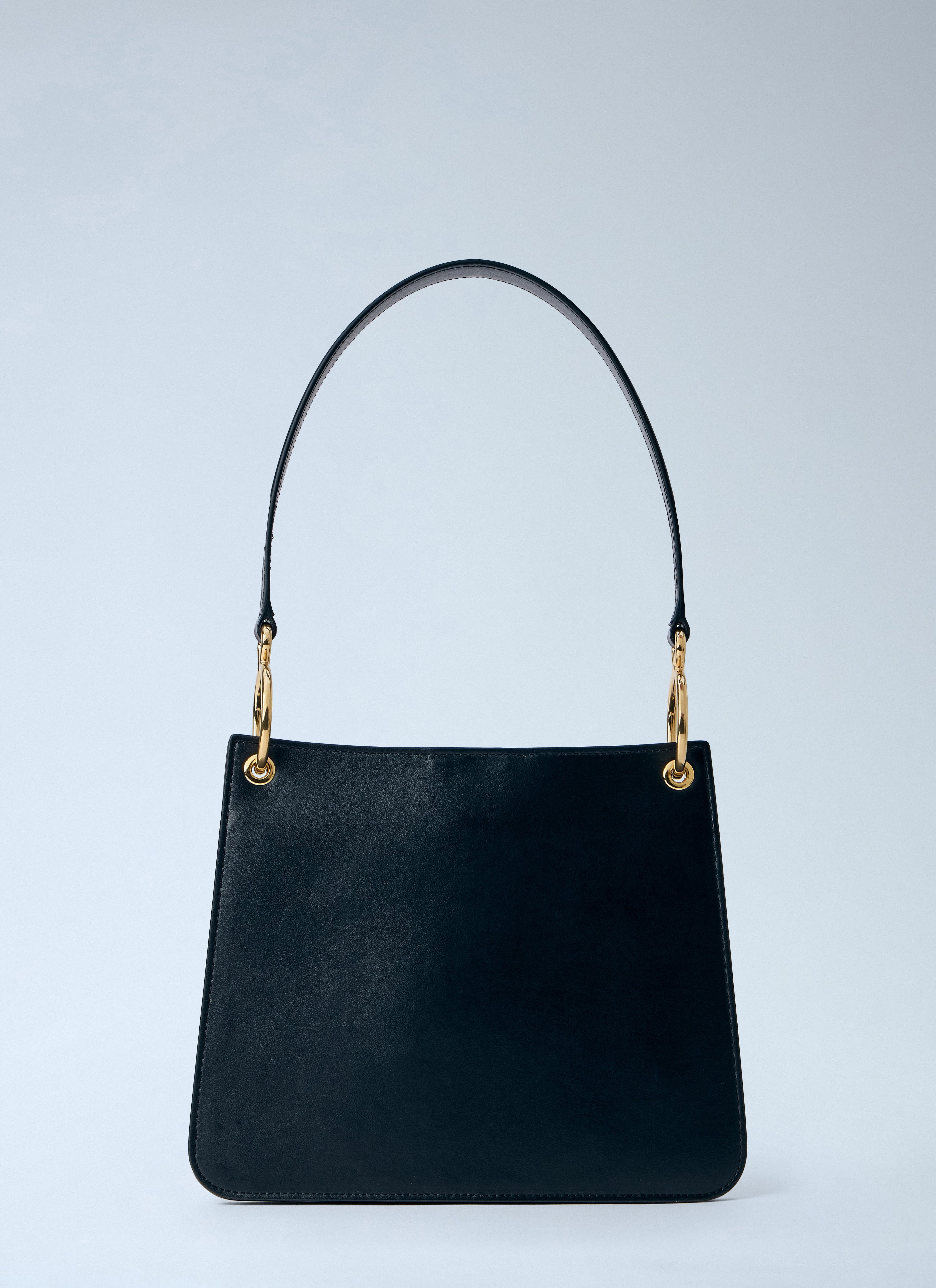 Structured Leather Shoulder Bag