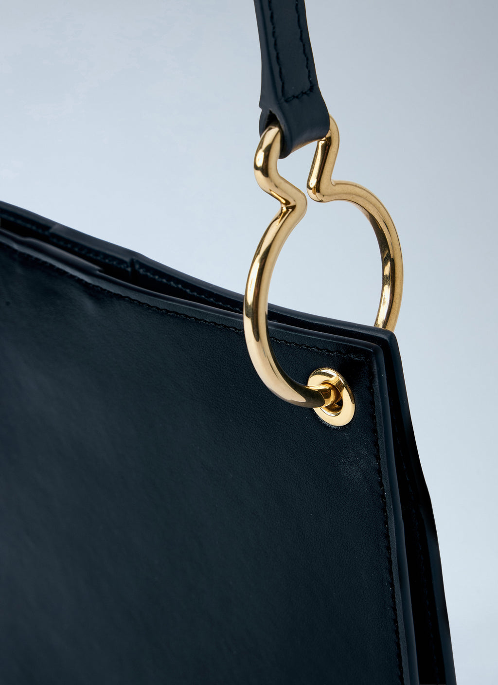 Structured Leather Shoulder Bag