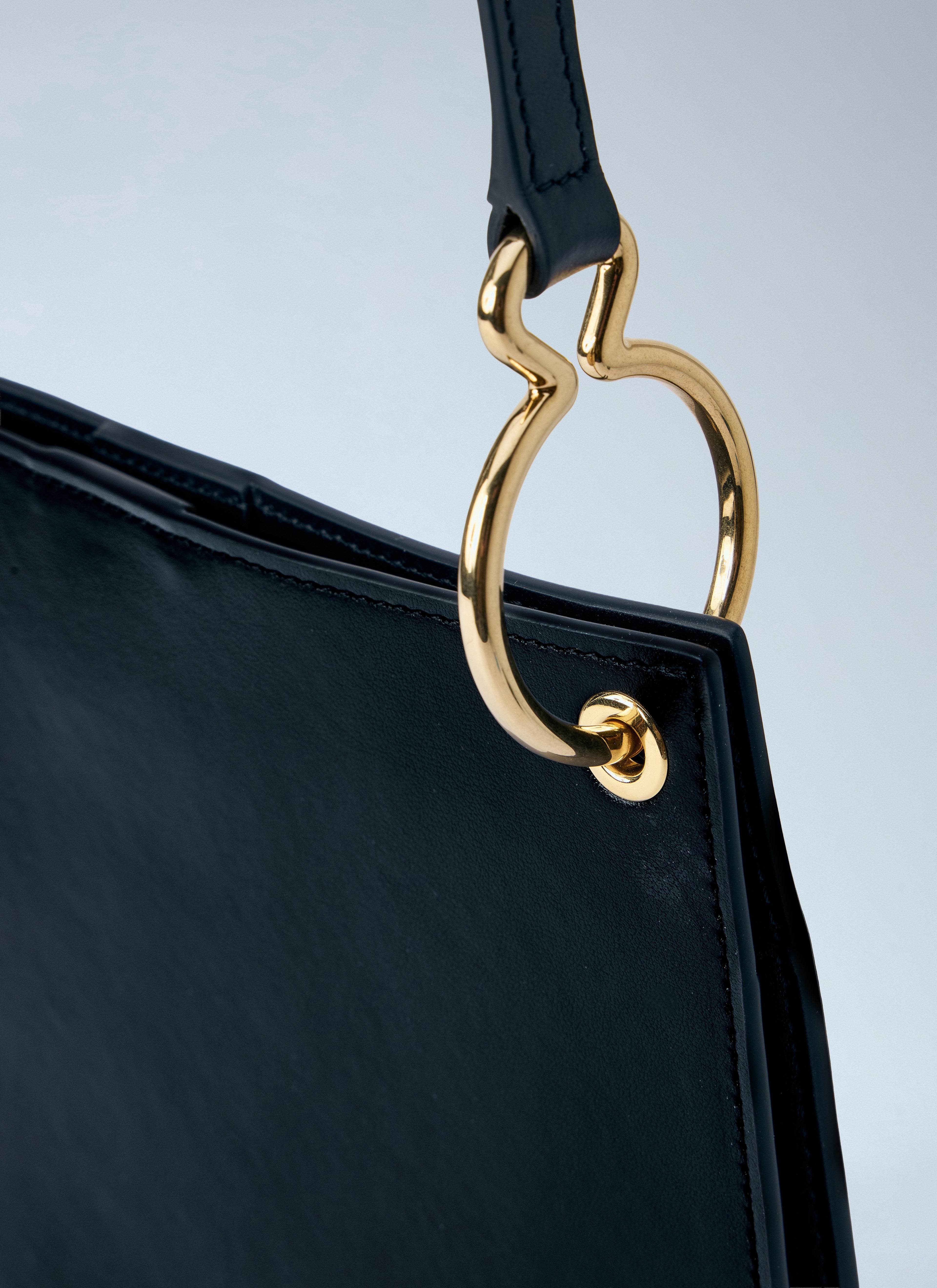 Structured Leather Shoulder Bag
