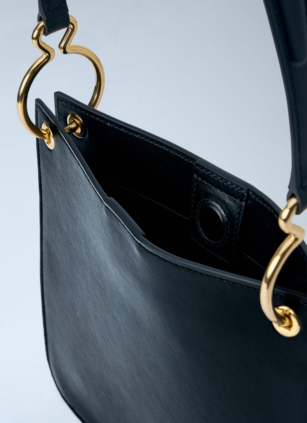 Structured Leather Shoulder Bag