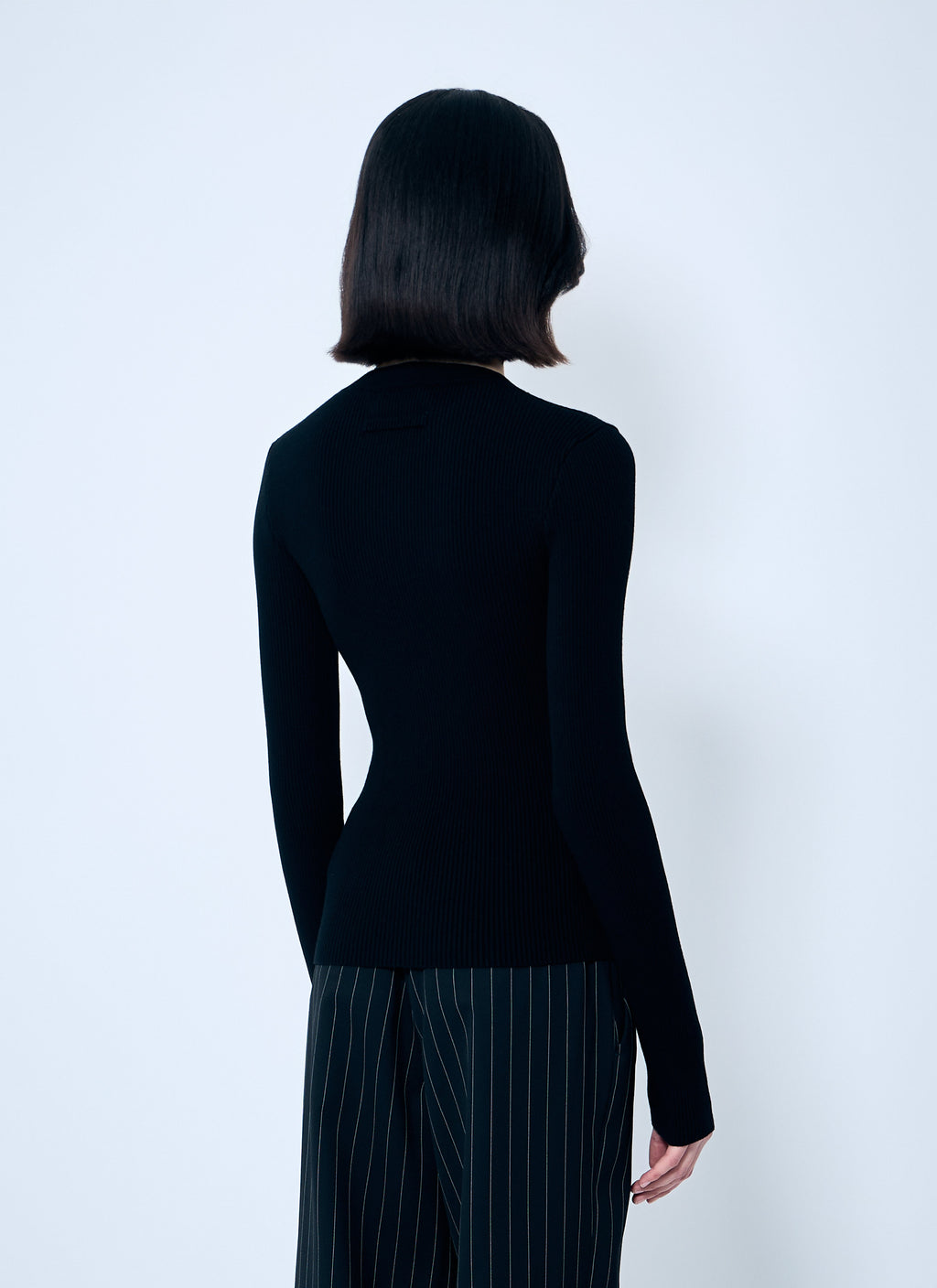 Rib Sweater With Transparent Panels