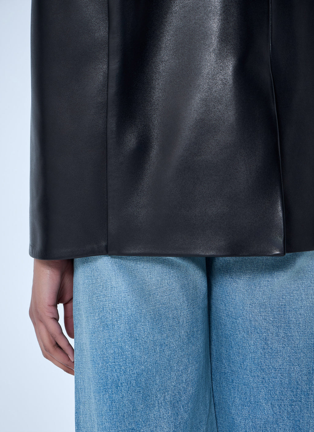 Single-Breasted Leather Jacket