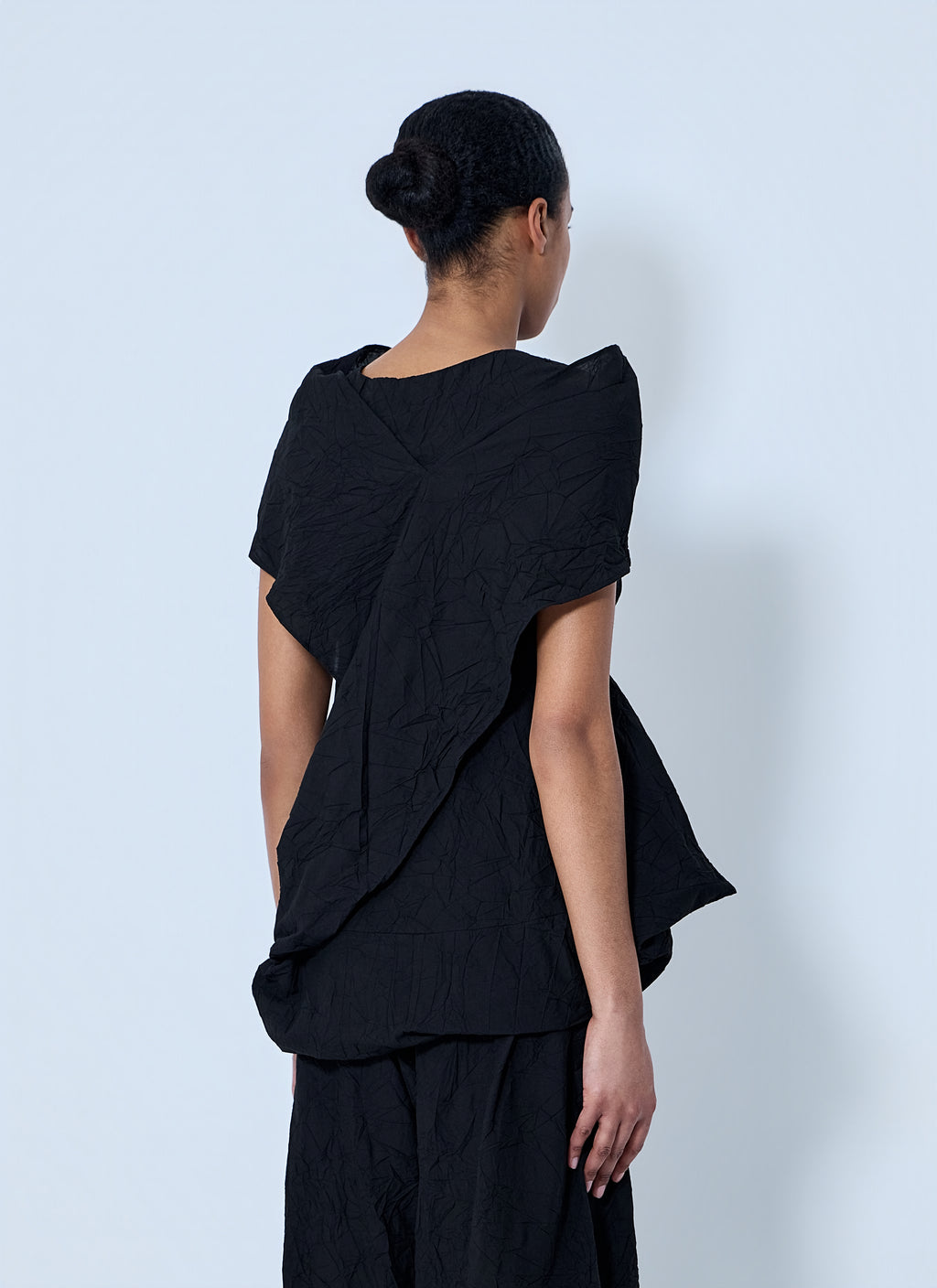 Wrinkled Typewriter Scarf Detail Vest