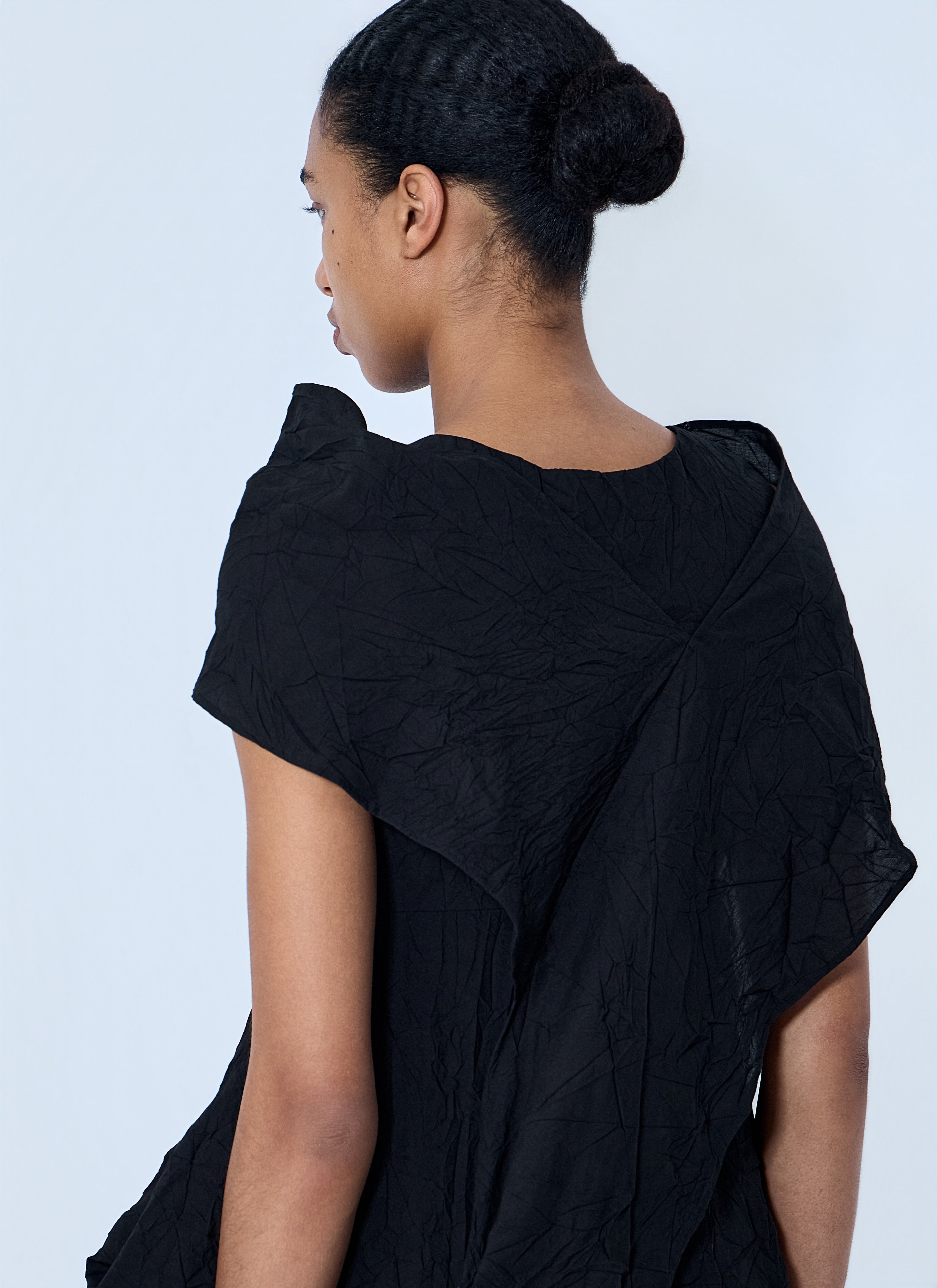 Wrinkled Typewriter Scarf Detail Vest