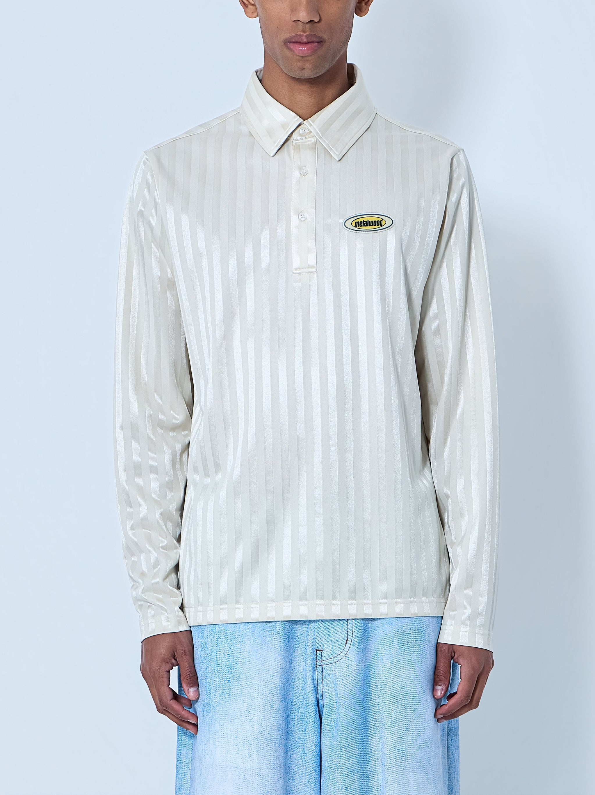 Striped Long Sleeve Polo Shirt
