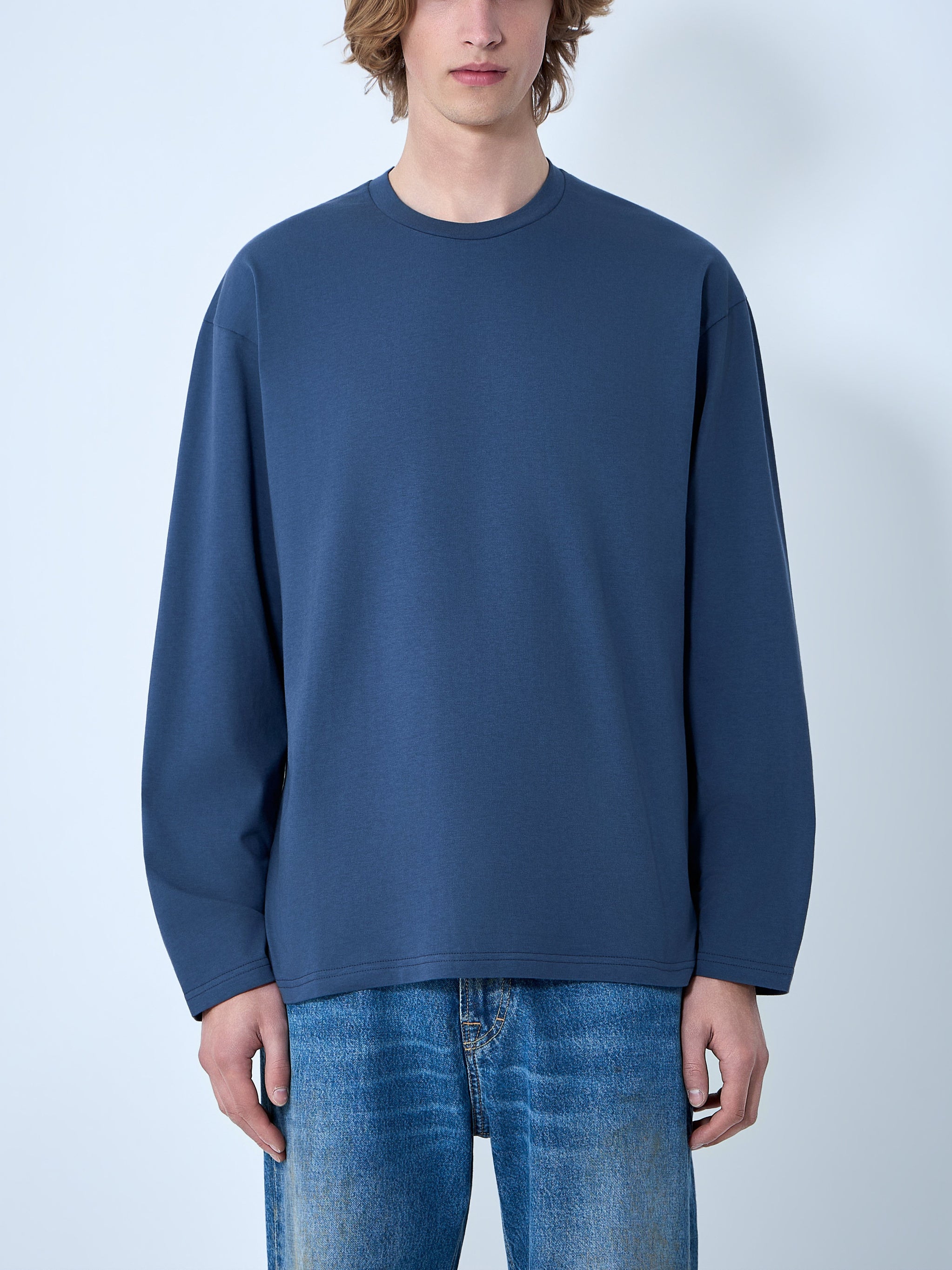 Ribbed Crewneck Long Sleeve Top