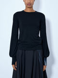 Wool Cinched Drape Longsleeve T-Shirt