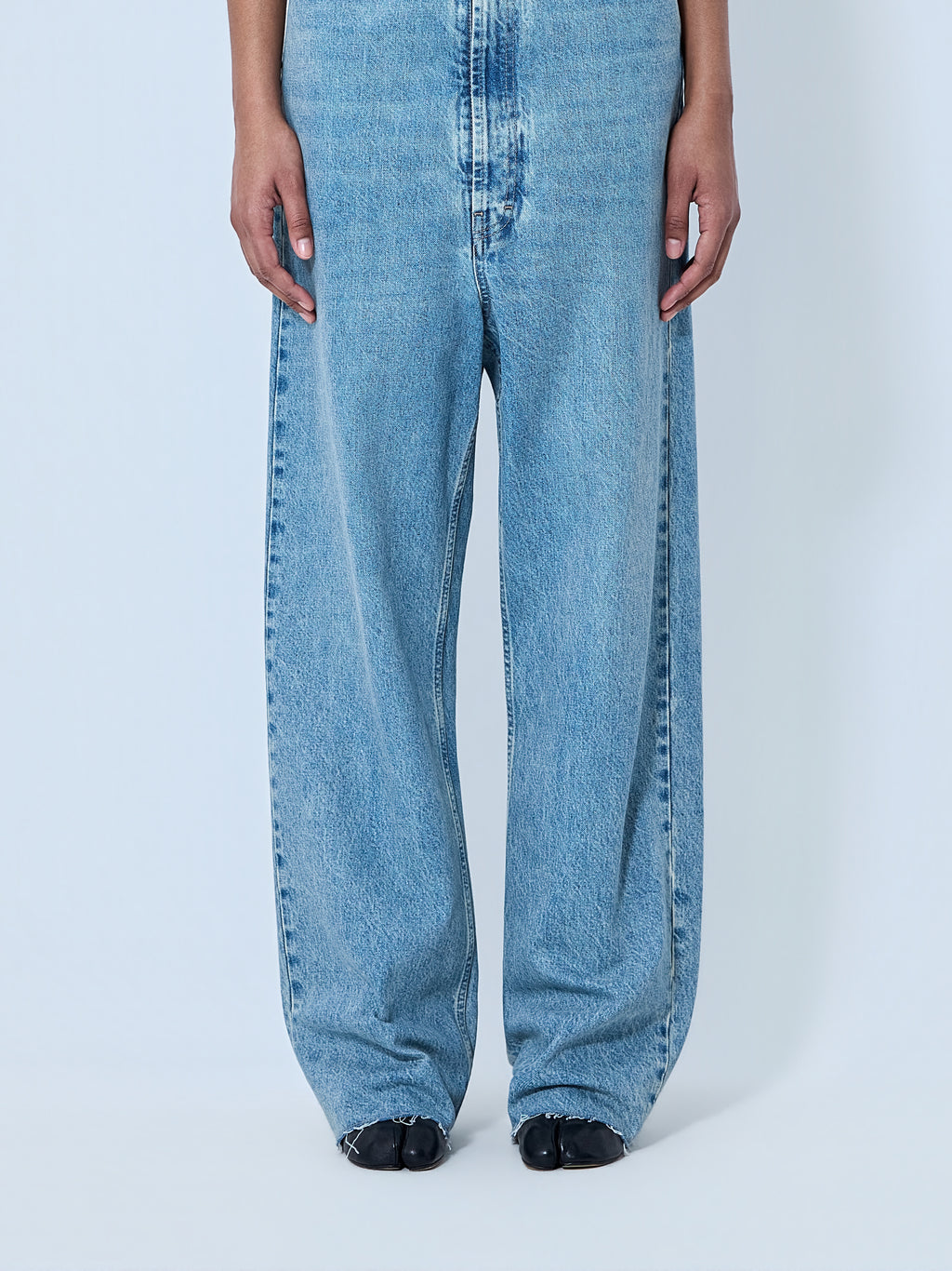 Wide-Leg Denim Trousers