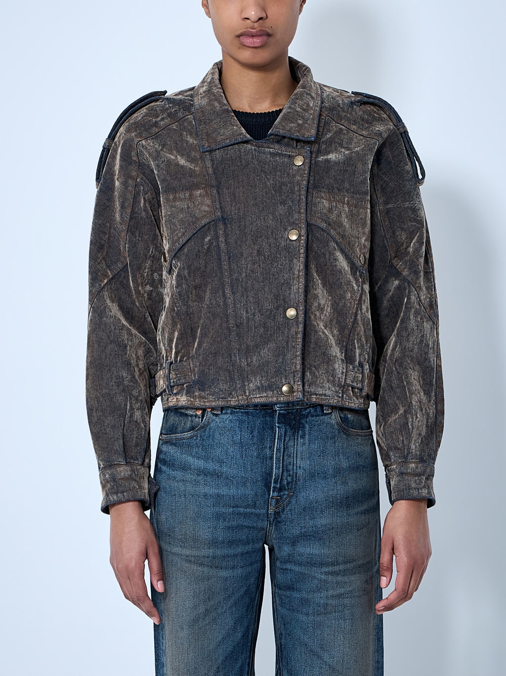 Flocked Denim Jacket