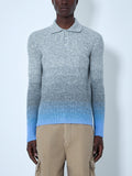 Ribbed Knit Polo Sweater