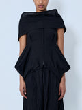 Wrinkled Typewriter Scarf Detail Vest