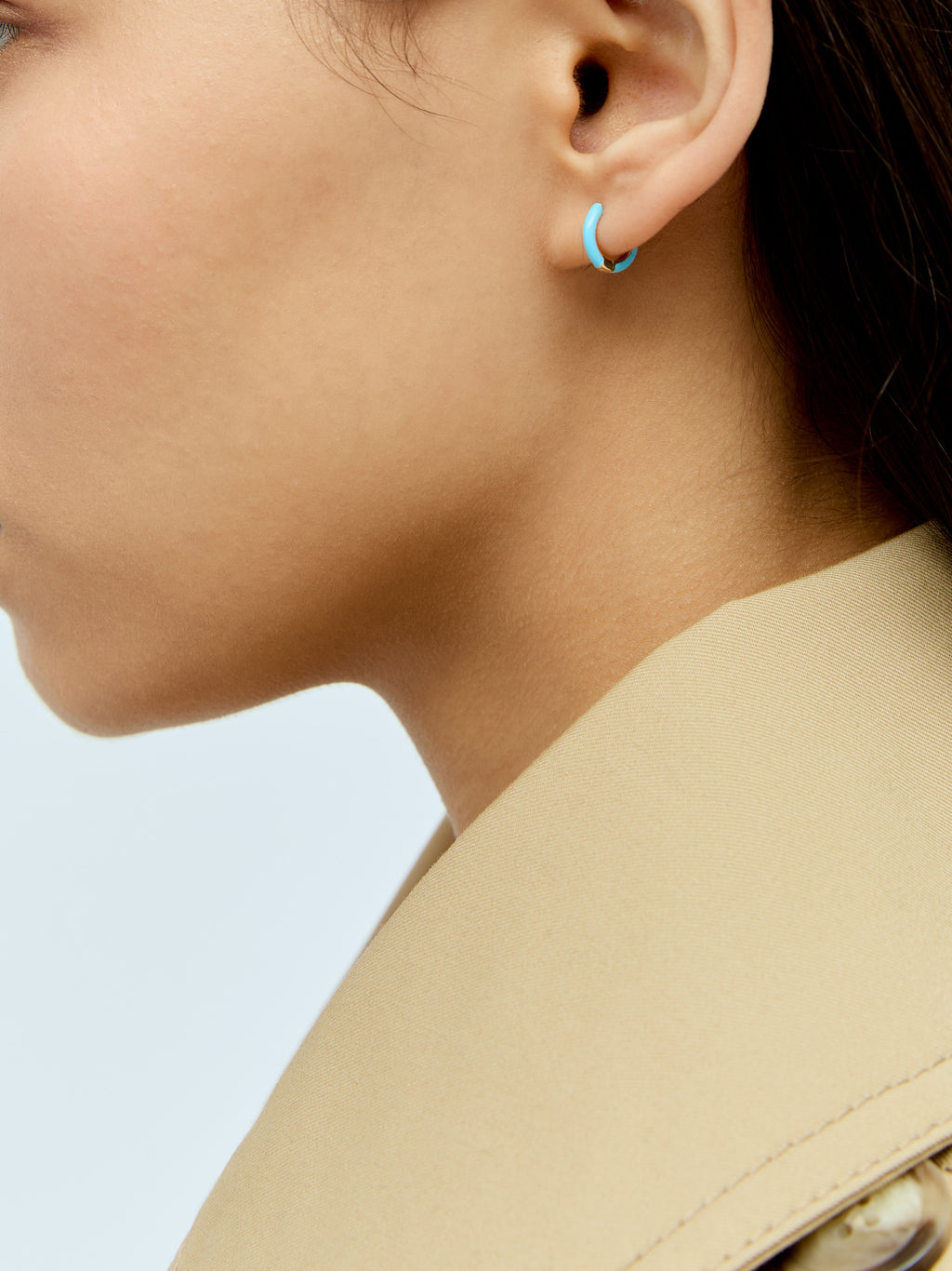 Neon Enamel Huggies Earrings