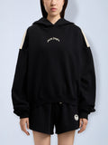 Curved Logo Loose Crop Hoodie