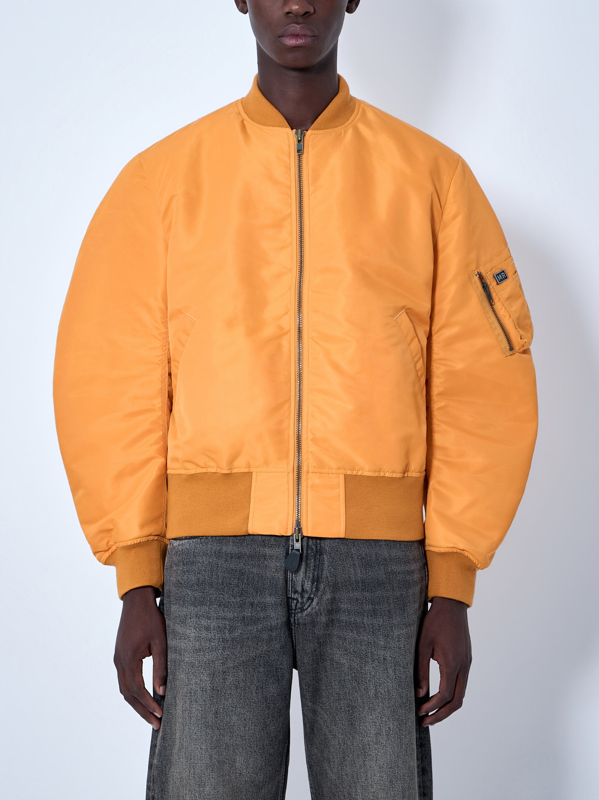 Bomber Jacket with Ribbed Trims