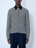 Houndstooth Zip-Up Shirt