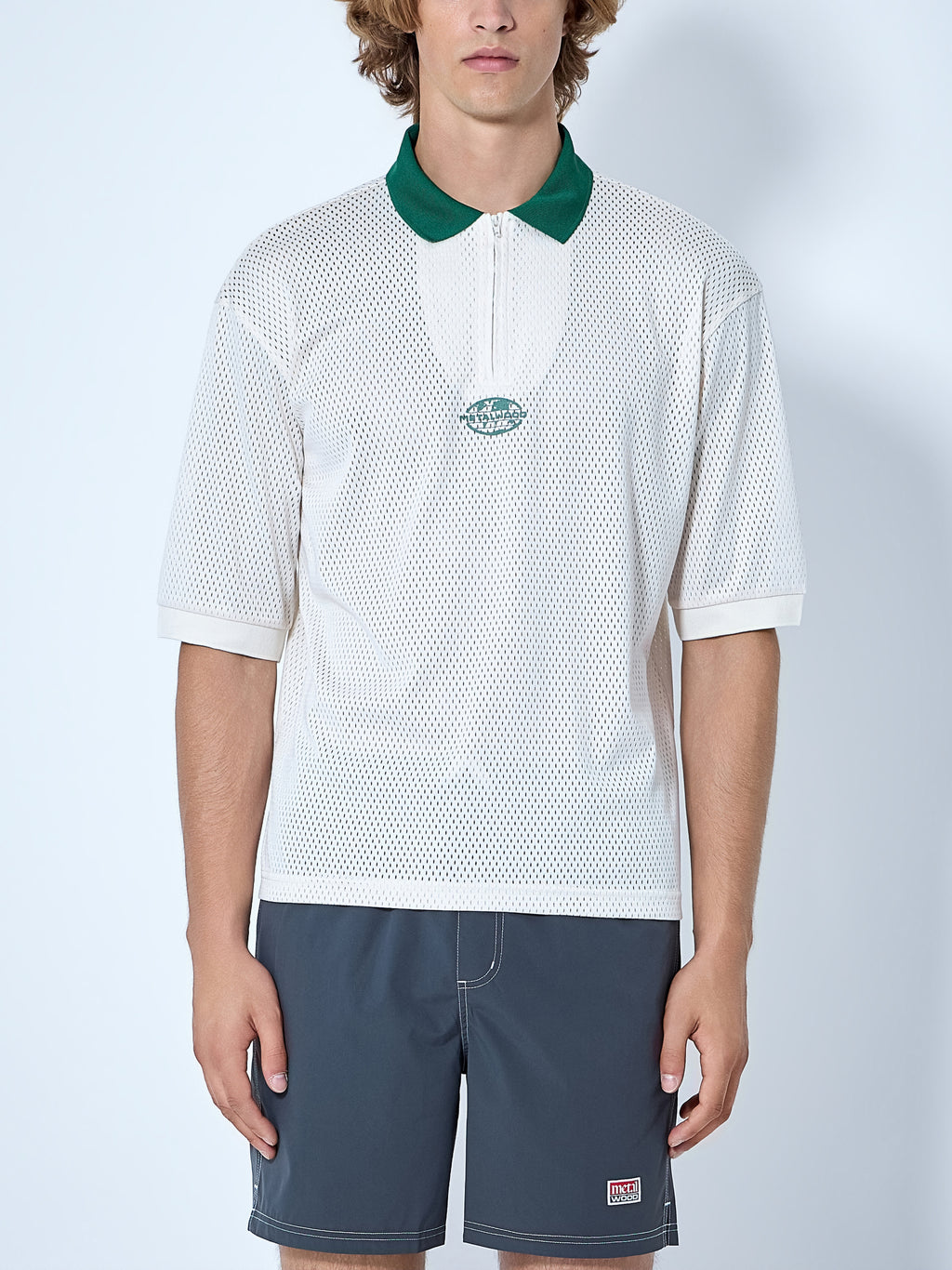 Quarter Zip Jersey Polo Shirt