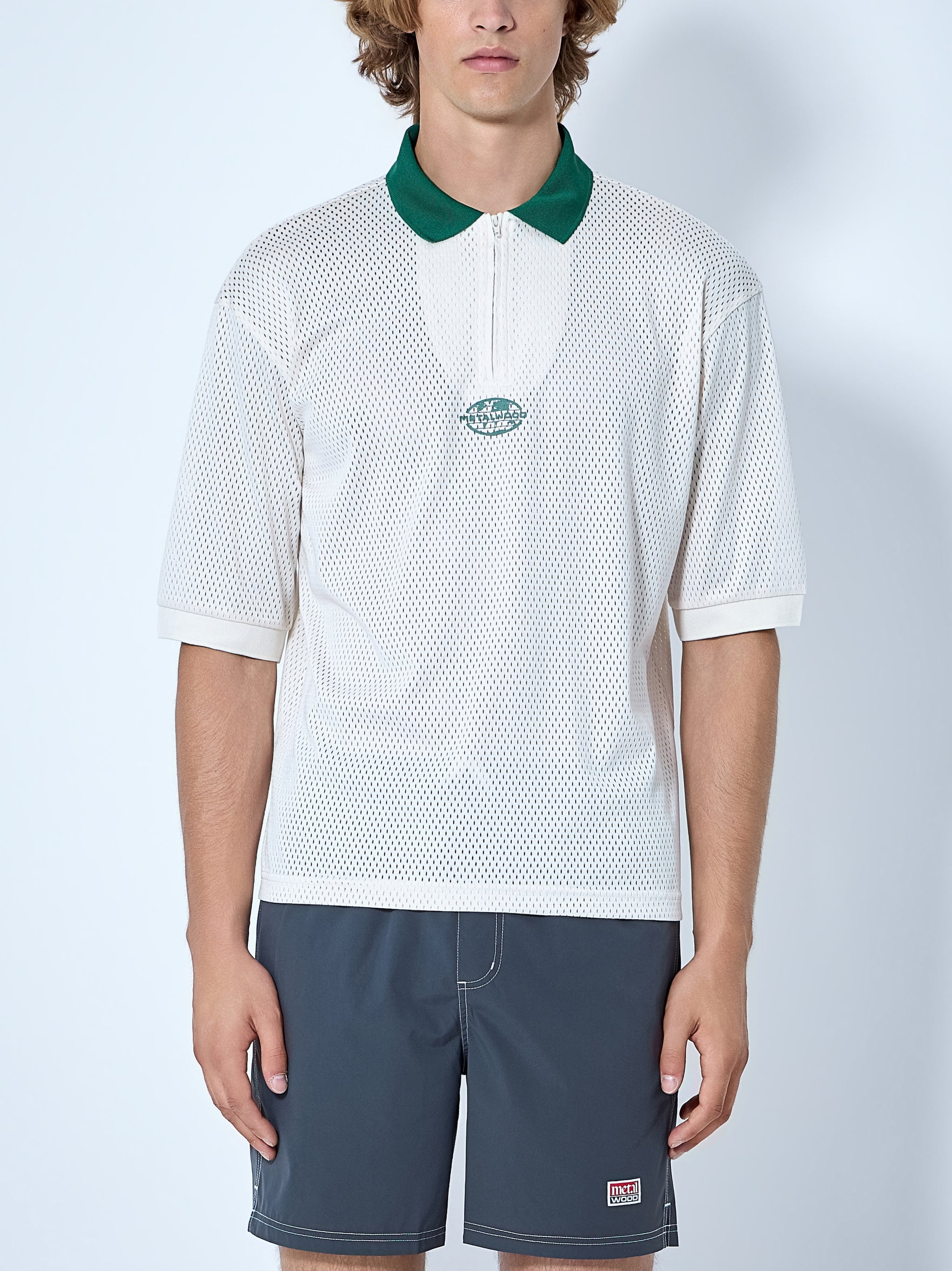 Quarter Zip Jersey Polo Shirt