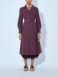 Belted Button-Down Trench Coat