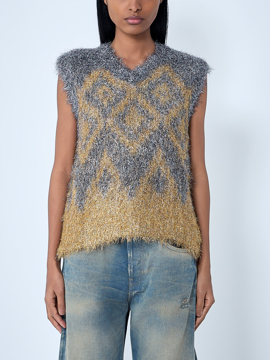 Textured Sleeveless Knit Top