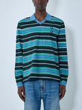 Striped Long-Sleeve Polo Shirt