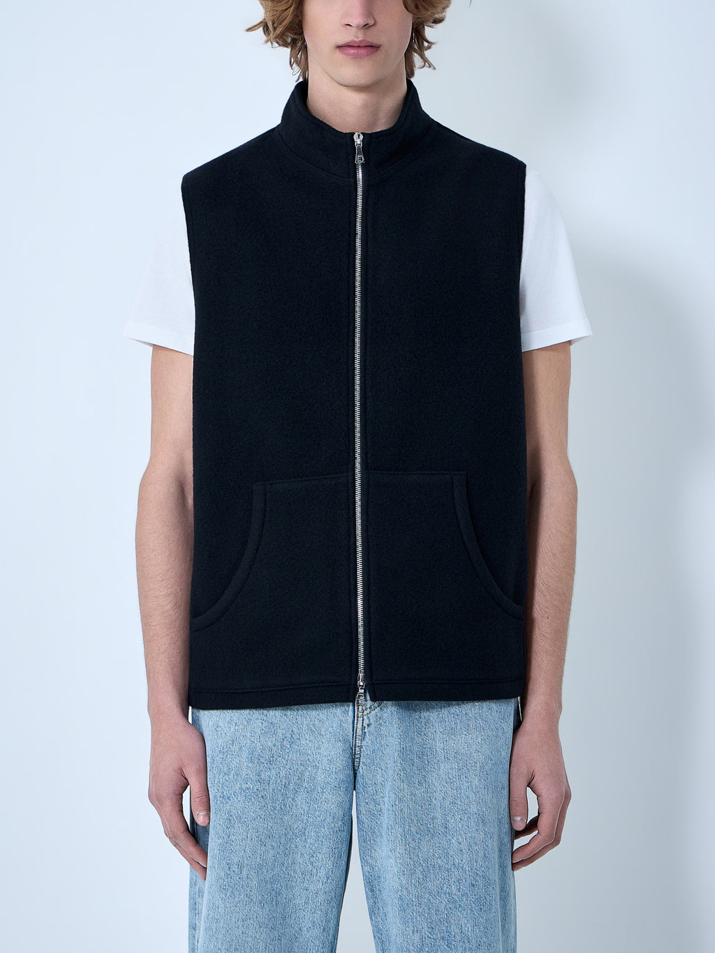 High-Neck Zip Vest