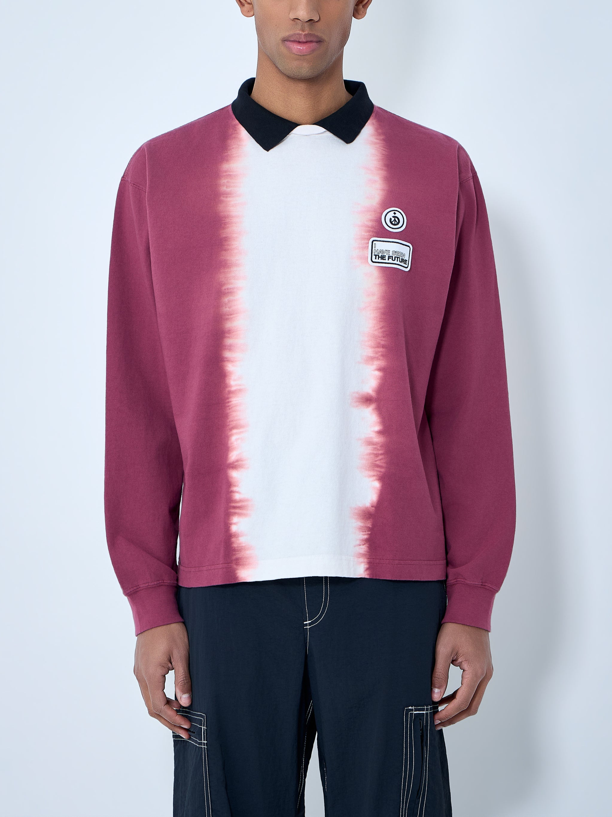 Contrast Collar Long Sleeve Shirt