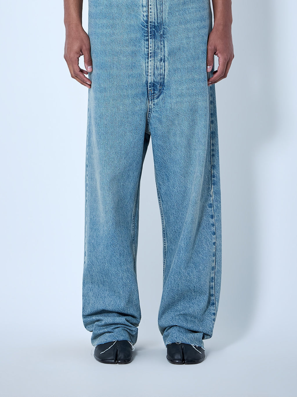 Wide-Leg Denim Trousers