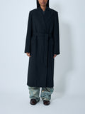 Belted Pinstripe Coat