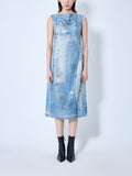 Printed Sequin Midi Dress