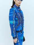 Mesh Construction Denim Jacket