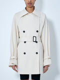 Double-Breasted Cotton Trench Coat