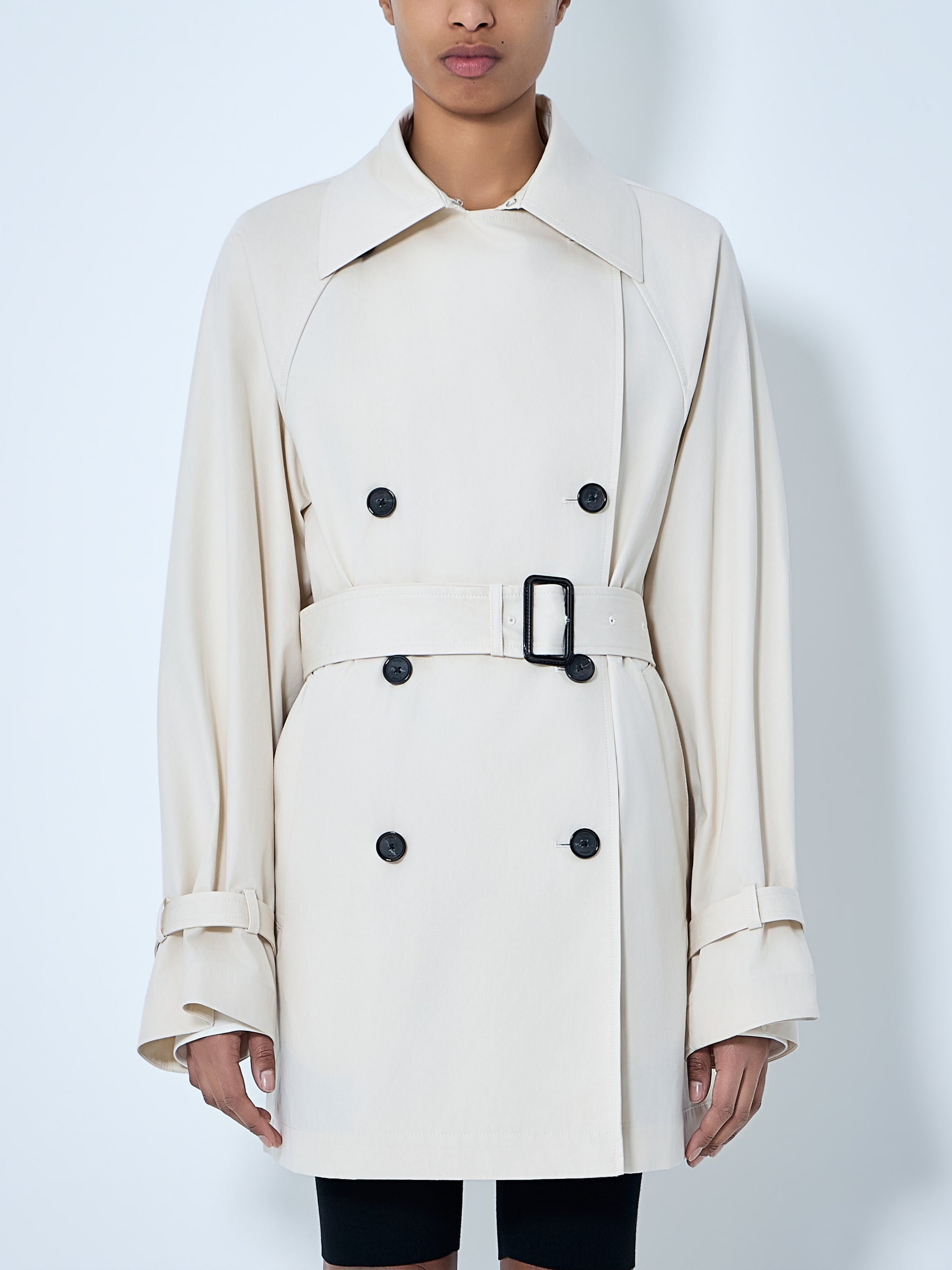Double-Breasted Cotton Trench Coat