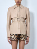 Leather Belted Jacket