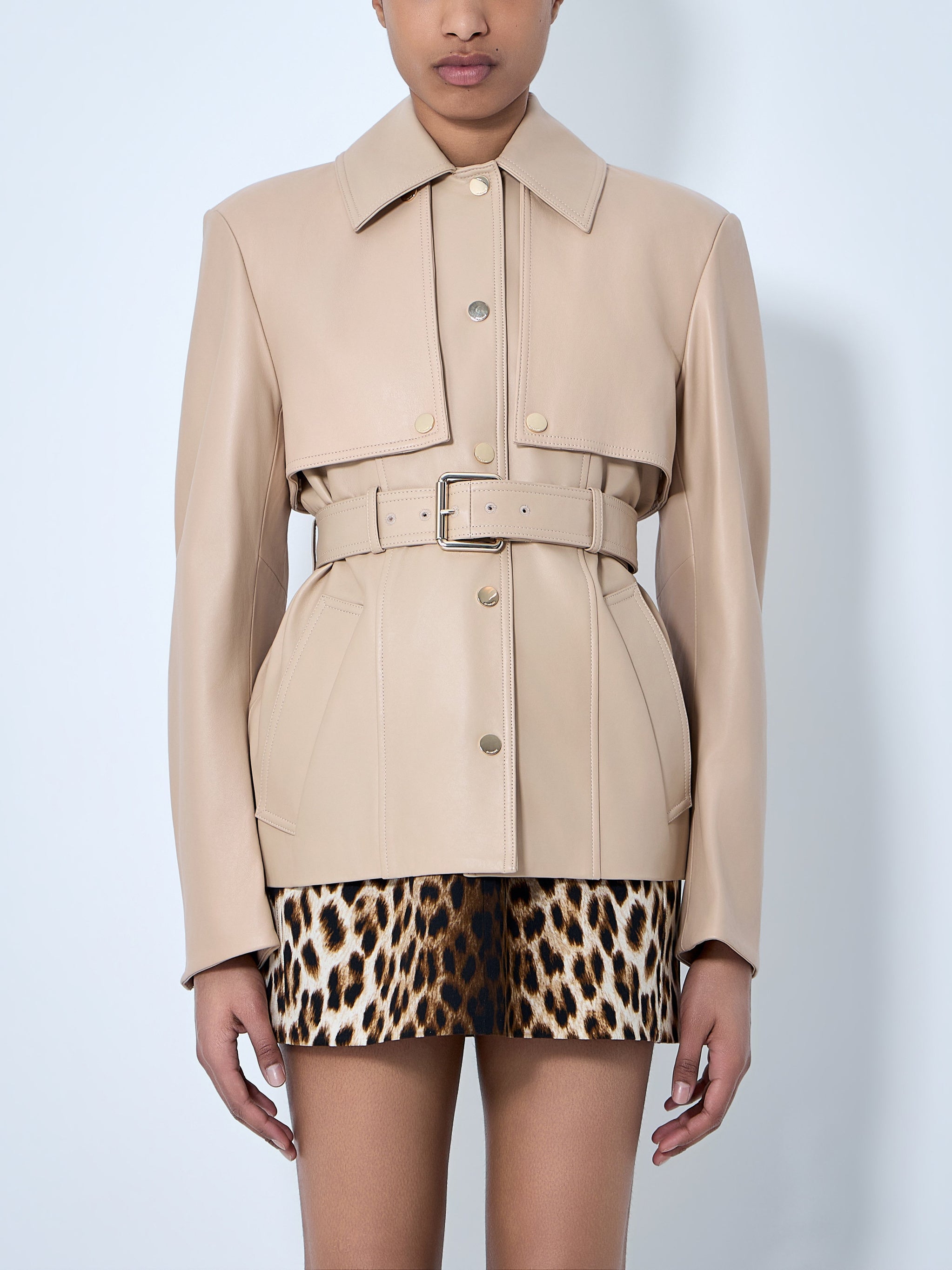 Leather Belted Jacket