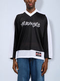 Thai Logo Mesh Loose Long-Sleeved T-Shirt