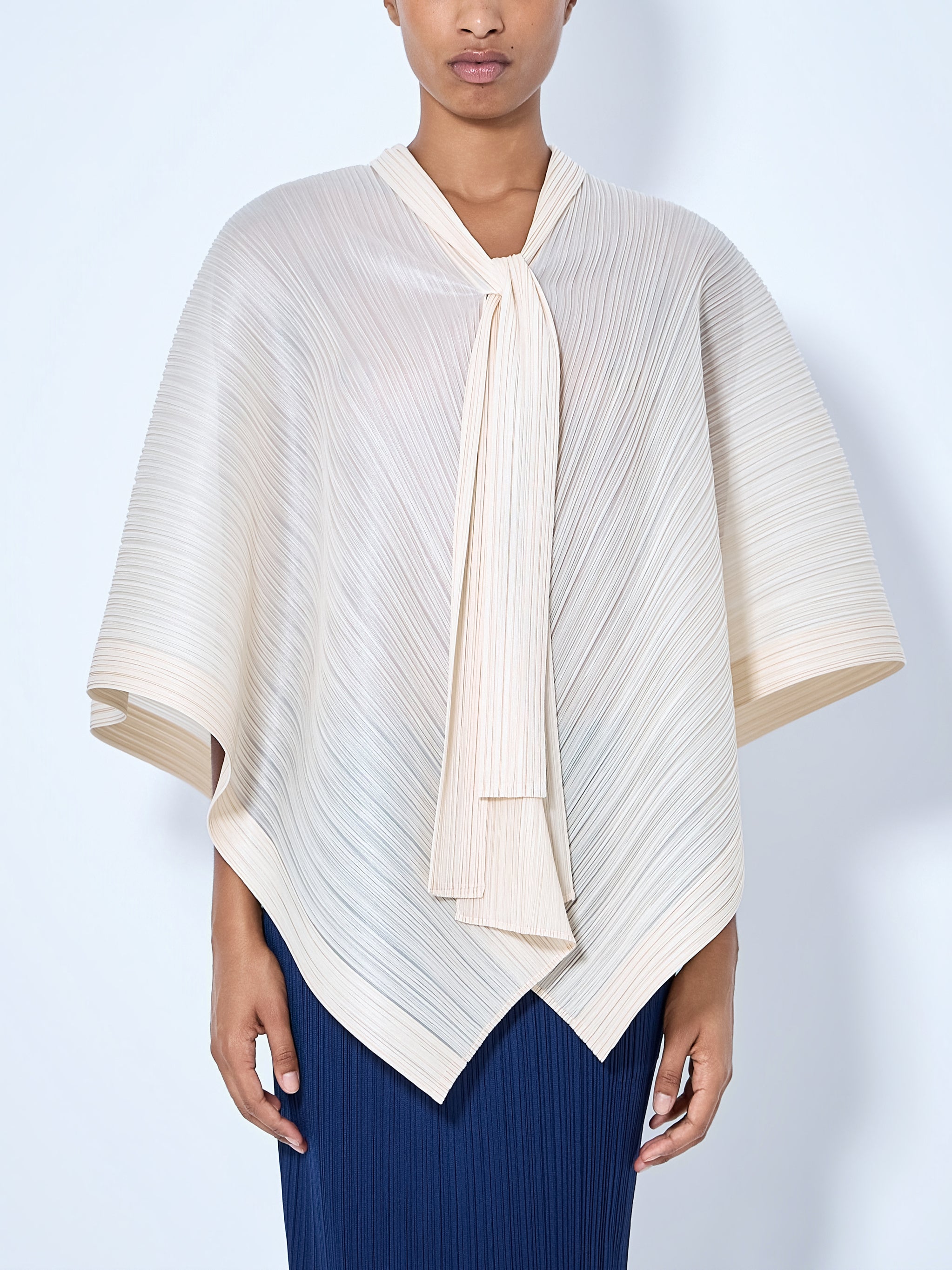 Pleated Cape Blouse
