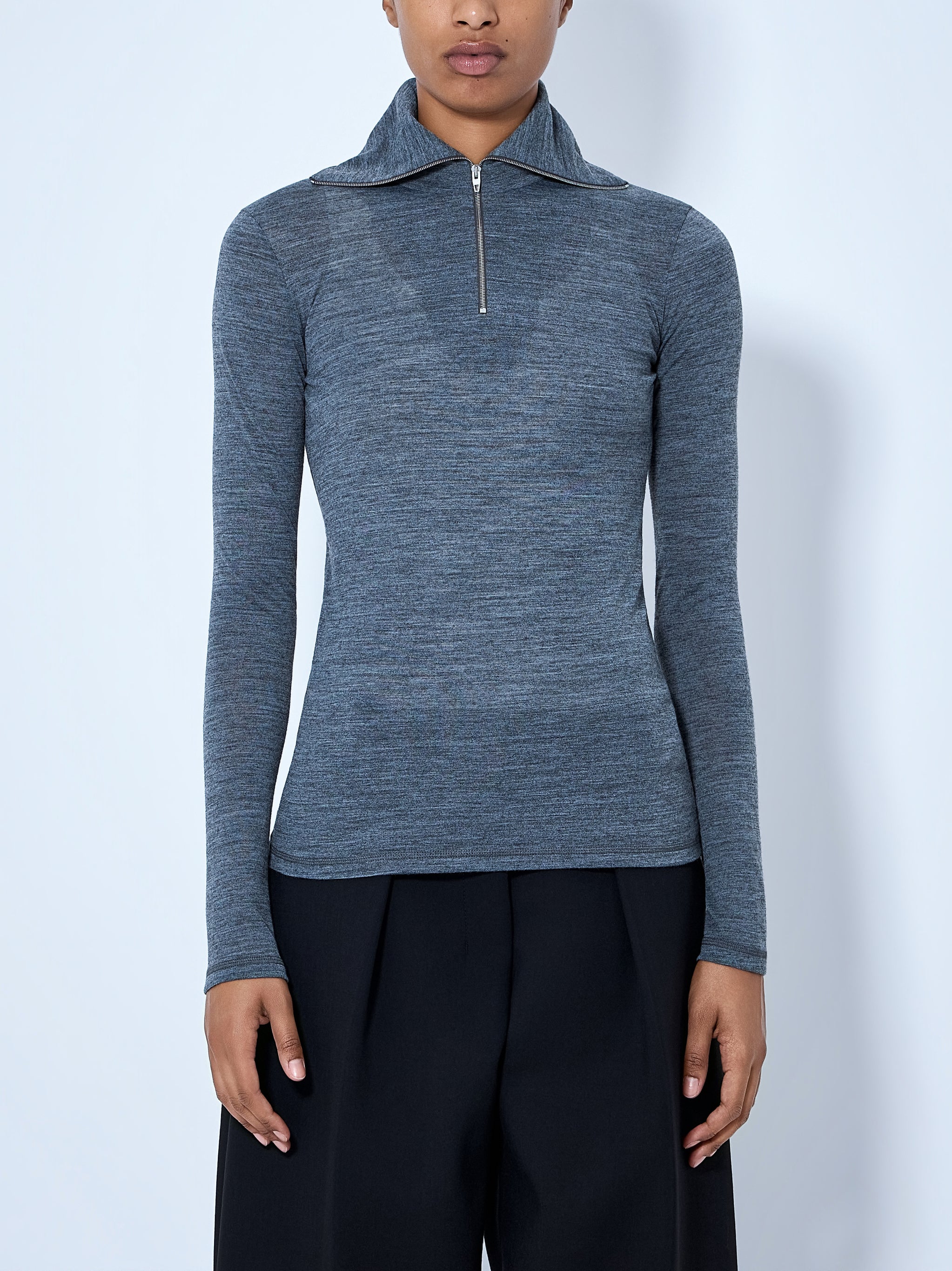 Quarter-Zip Long Sleeve Top