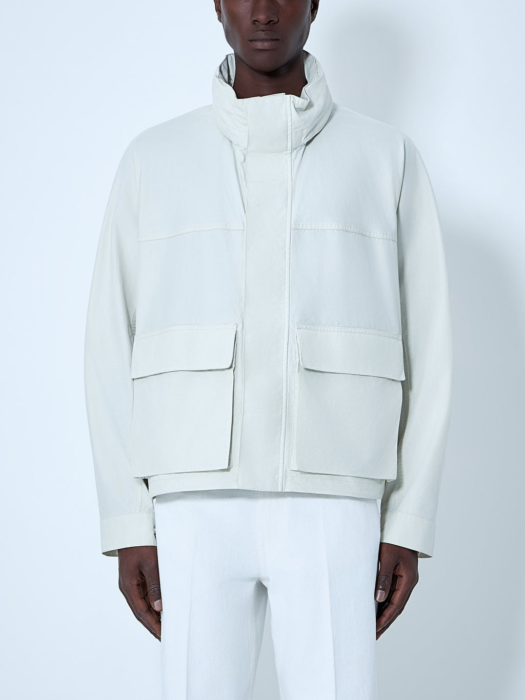 High-Collar Utility Jacket