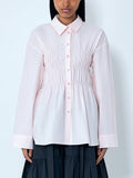 Smocked Detail Poplin Shirt