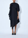 All Squares Asymmetric Draped Midi Dress